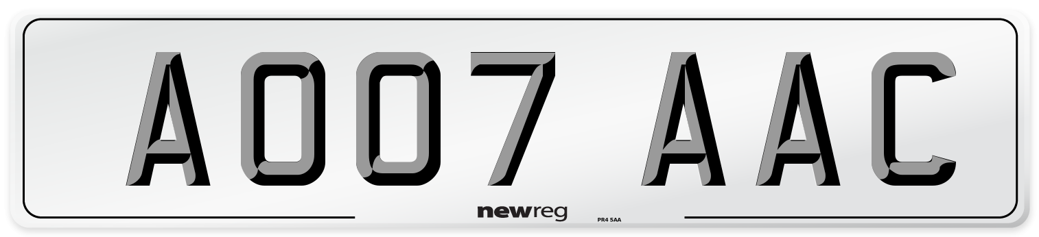 AO07 AAC Number Plate from New Reg